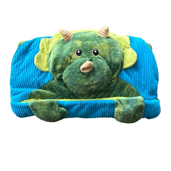 Hugfun Animal Slumber Bag Sleeping Bag Green Dinosaur Triceratops - Picture 4 of 5